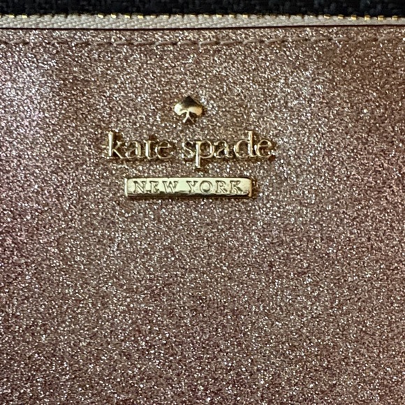 Kate Spade Rose Gold Glitter Cosmetic Bag - Picture 3 of 4